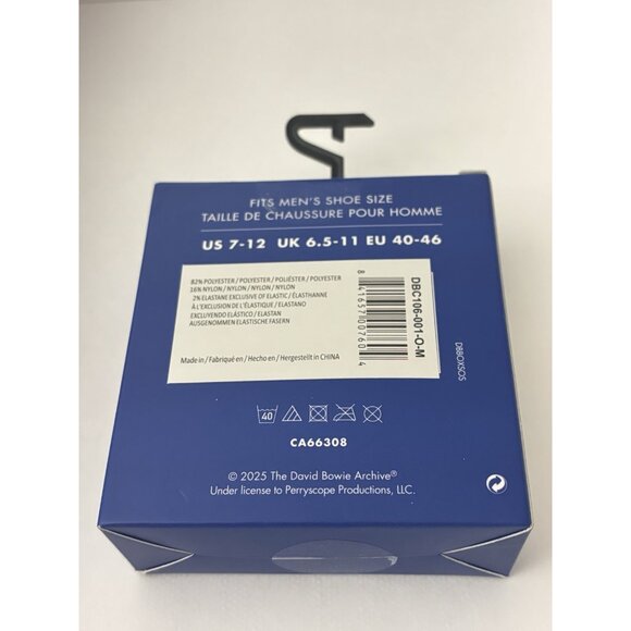 David Bowie Socks 1 Pair One Size Fits Most Music Giftable Box Rock Star Fan NEW - Picture 3 of 5